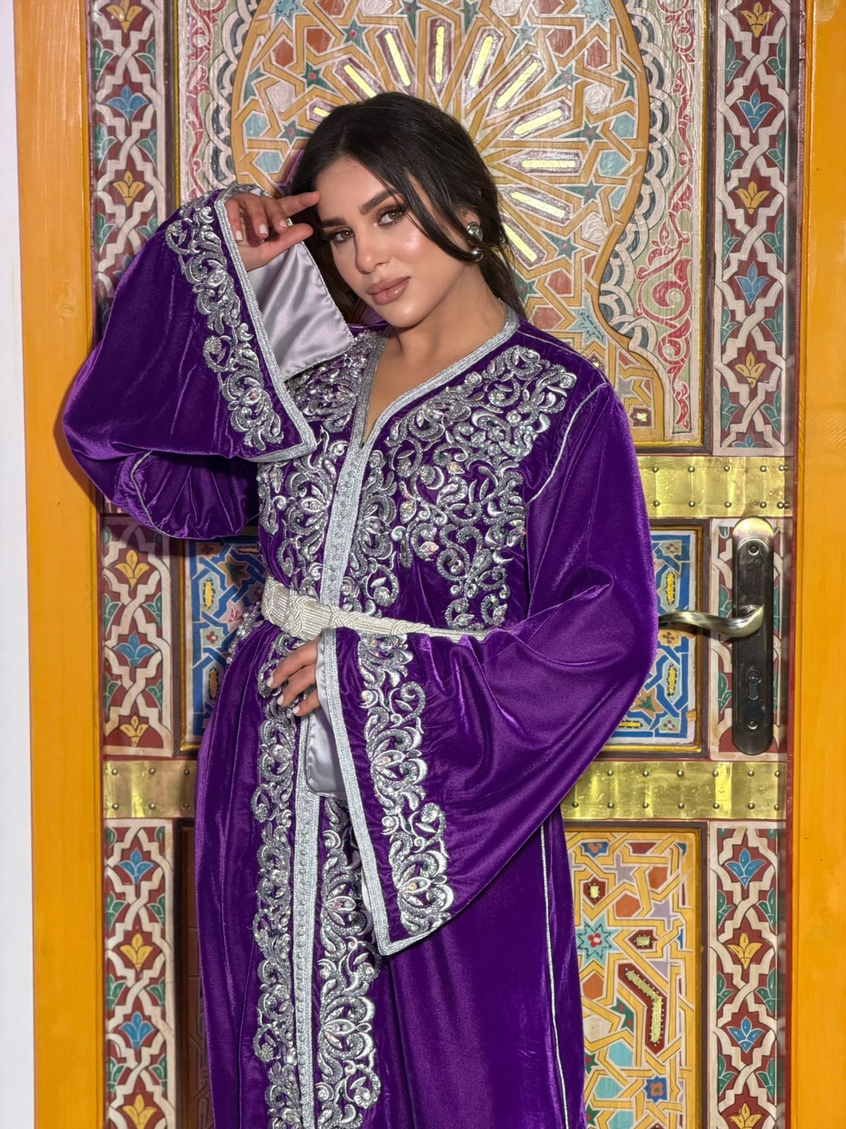 Royal Moroccan Purple Velvet Caftan