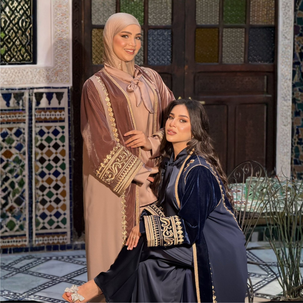 Velvet Caftan with Gold Embroidery