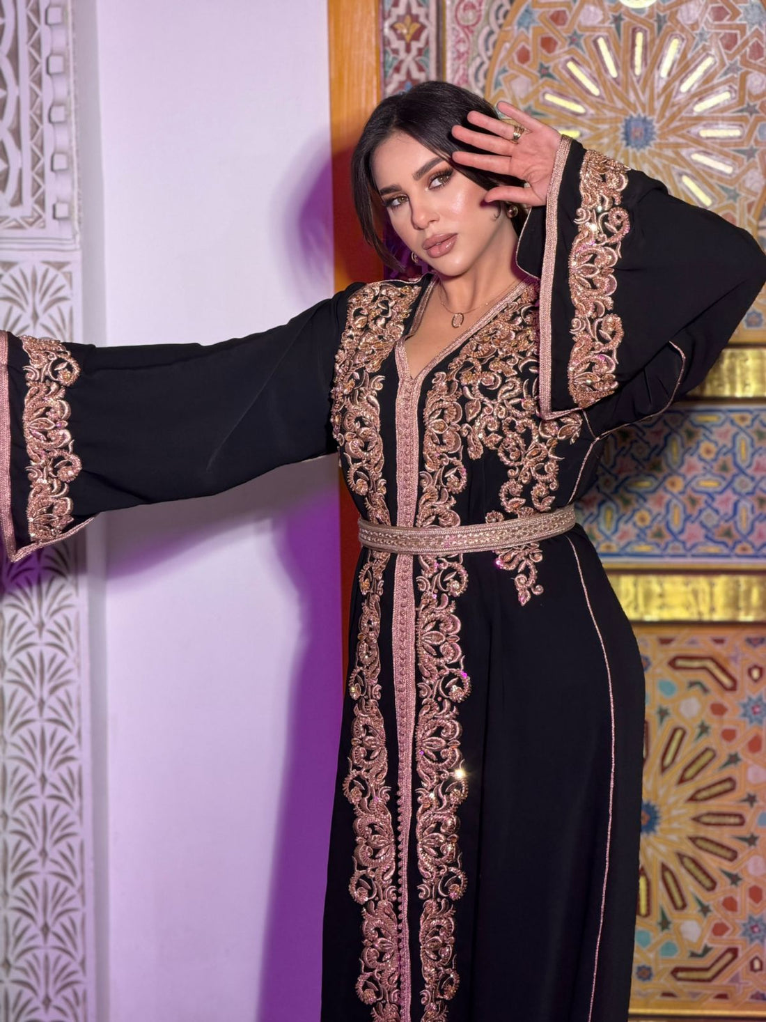 Royal Moroccan Black & Gold Caftan