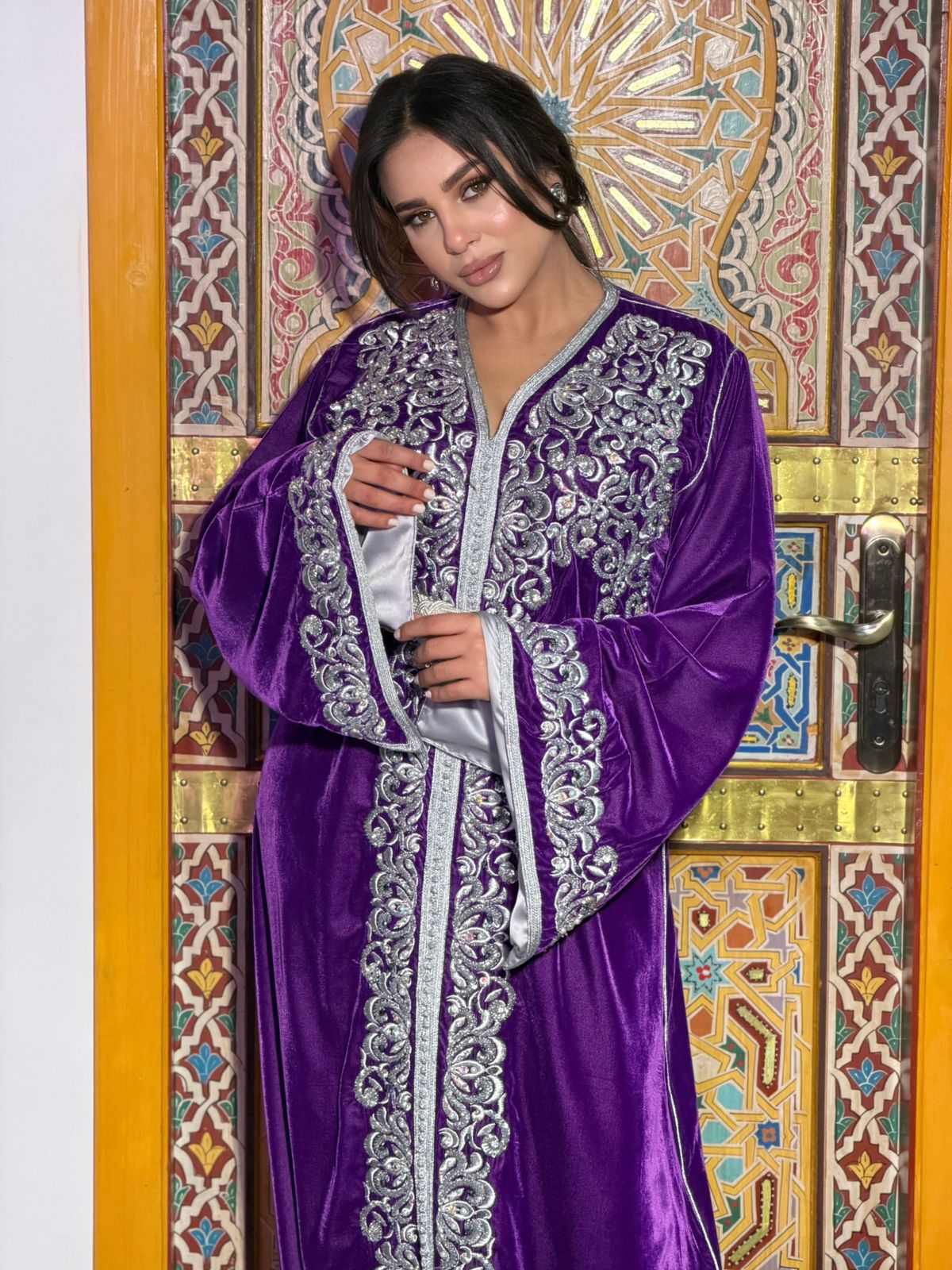 Royal Moroccan Purple Velvet Caftan